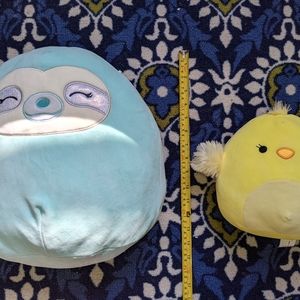 Squishmallow sloth and chick set